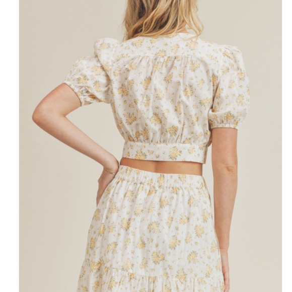 LAST 1❗️LUSH Ivory Floral 2-Piece Midi Skirt Set - Picture 9 of 11